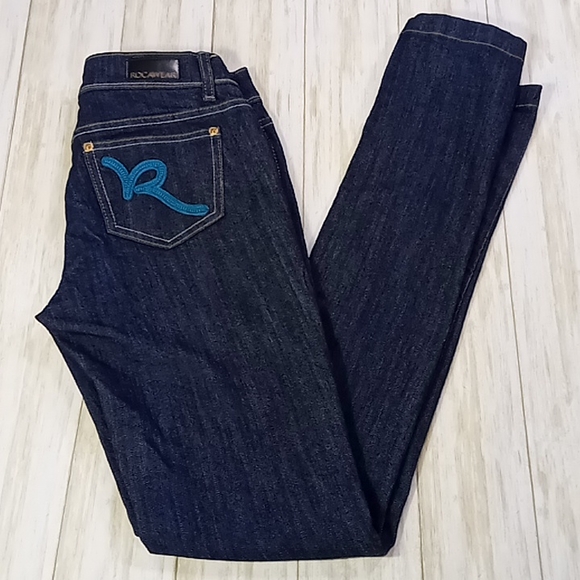 Rocawear Hannah Skinny Low Rise Blue Jeans Size 3 - Picture 8 of 16